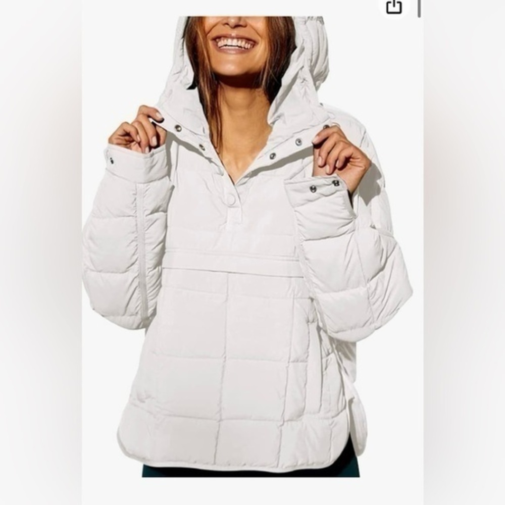 ChouYatou Oversized Puffer Jacket Quilted Dolman  Pullover  Lightweight  Coat L